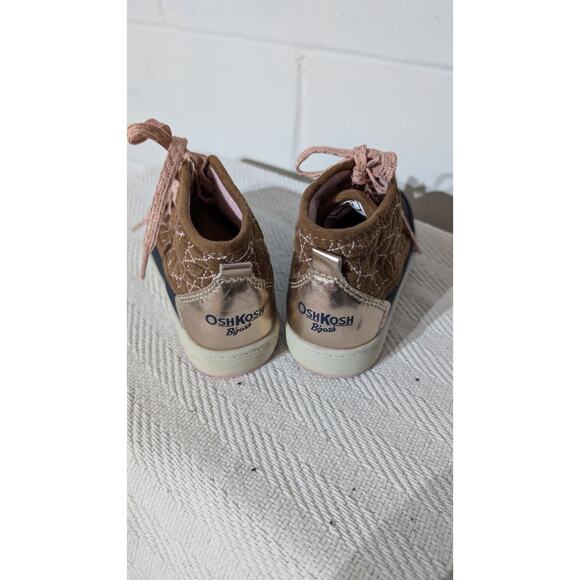 OshKosh Bgosh Toddler Girl's Lace Up Duck Boots Rain Boots Brown & Blue Size 11 - Picture 3 of 5